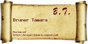 Bruner Tamara névjegykártya